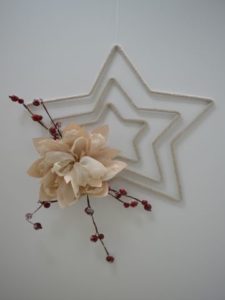 white star with pink peony